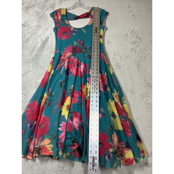 Anthropologie Weston Wear Quinby Dress Med Mesh Tulle Floral Coquette Open Back - Picture 14 of 16